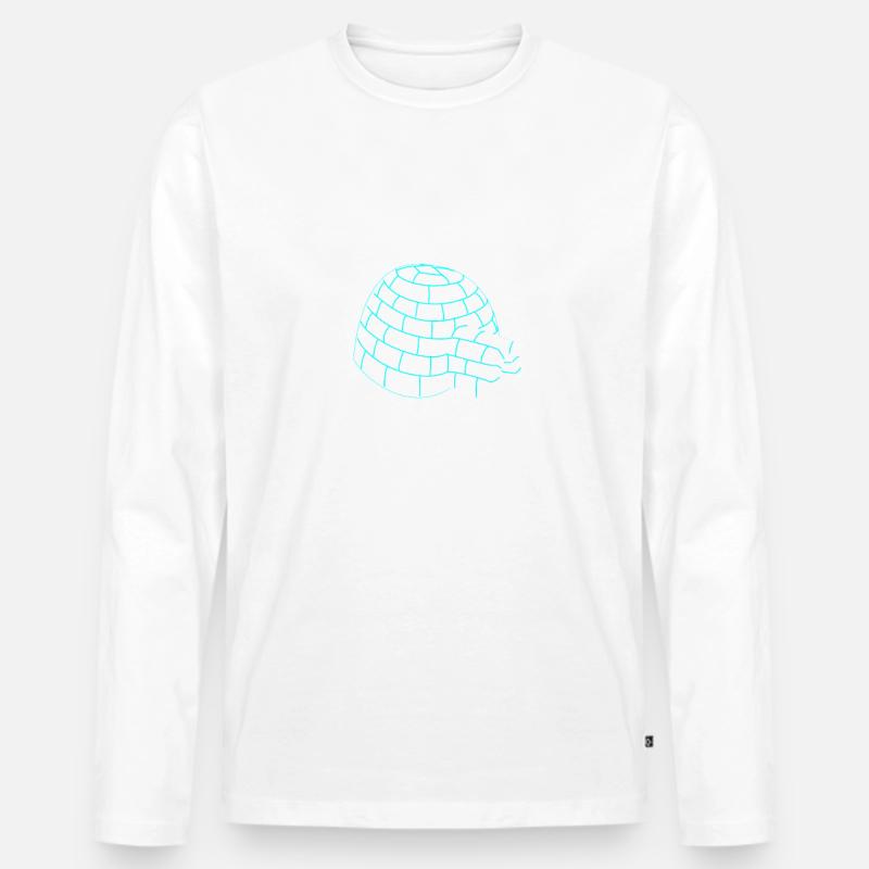 Iglu Igloo Flüsterer Geschenk - Männer Premium Bio Langarmshirt - Weiß