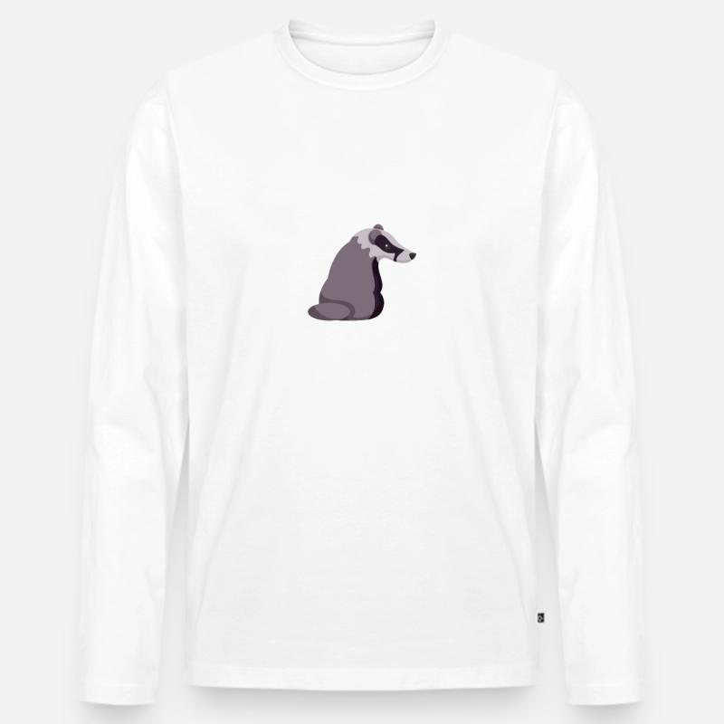 Marder Flüsterer - Männer Premium Bio Langarmshirt - Weiß