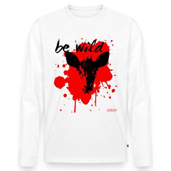 2reborn CER wild Cerfs Rouges Chasseurs Hunter - T-shirt manches longues Premium bio Homme - blanc - Devant - Nico (187cm)