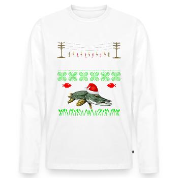 Knecht Ruphecht Weihnachten Ugly christmas - Männer Premium Bio Langarmshirt - Weiß - Vorne - Nico (187cm)