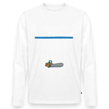 Holz Machen - Männer Premium Bio Langarmshirt - Weiß - Vorne - Nico (187cm)