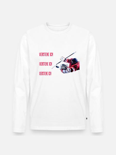 BLUTEN ice hockey art Torwart Eishockey - Männer Premium Bio Langarmshirt - Weiß