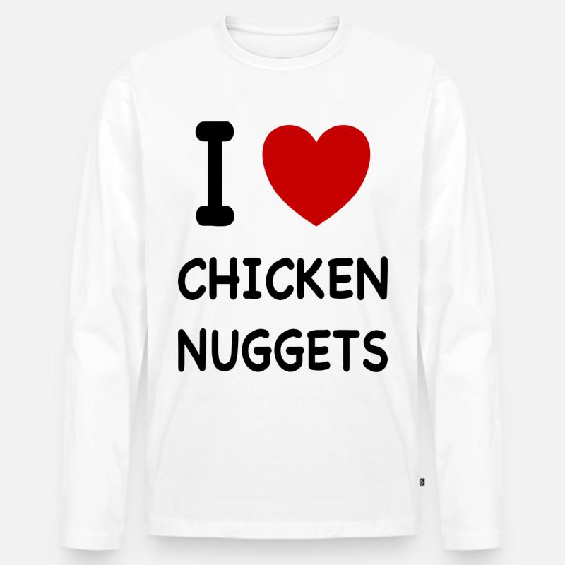 Chicken Nuggets - Männer Premium Bio Langarmshirt - Weiß