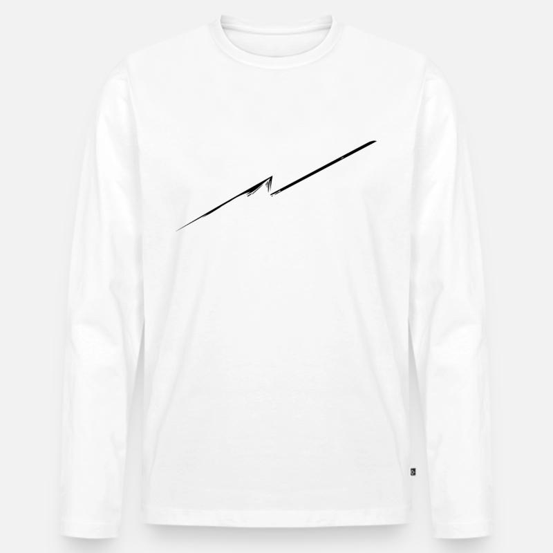 Abstrakter Blitz / Linie / schwarz / Muster - Männer Premium Bio Langarmshirt - Weiß