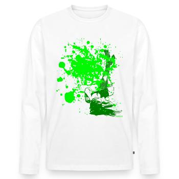 2reborn Splash tache de couleur femme vert - T-shirt manches longues Premium bio Homme - blanc - Devant - Nico (187cm)