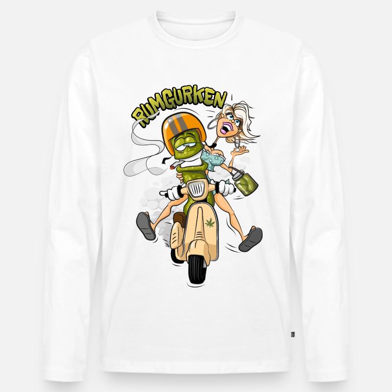 Rumgurken - Männer Premium Bio Langarmshirt - Weiß