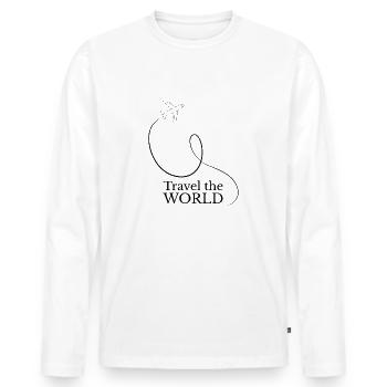 Travel the world - Traveling the World I World Tour - Men's Premium Organic Long Sleeve Shirt - white - Front - Nico (187cm)