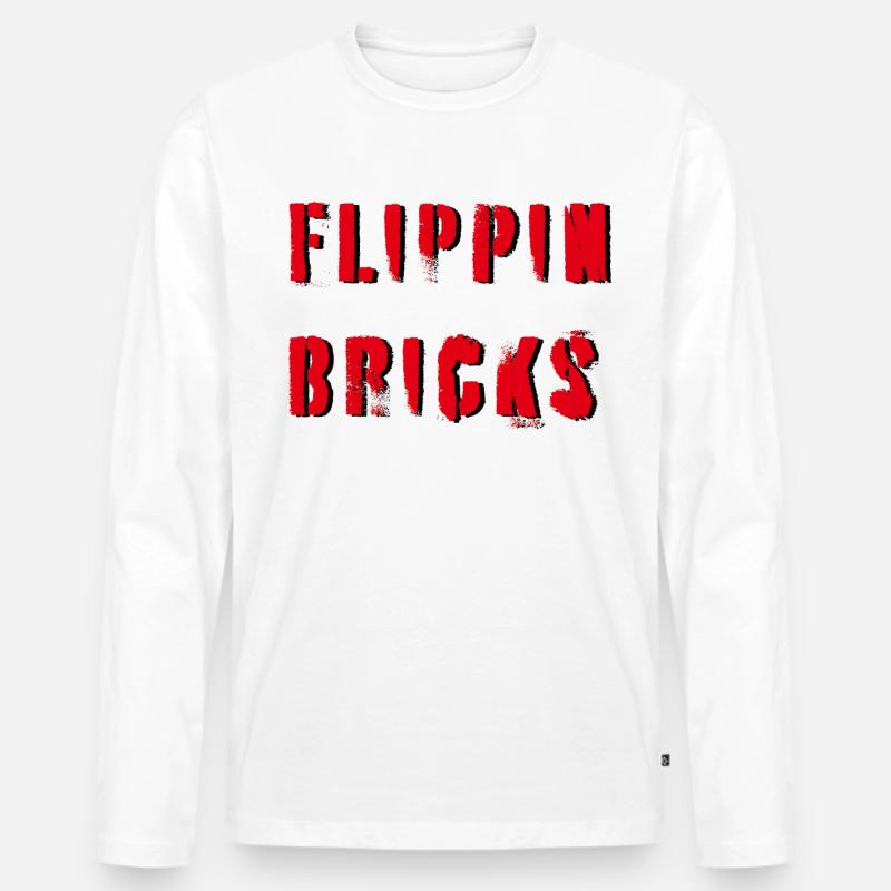 flippin bricks Hip Hop/ Rap - Männer Premium Bio Langarmshirt - Weiß