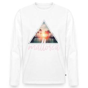 Majorque Malle vacances palmiers soleil plage fête - T-shirt manches longues Premium bio Homme - blanc - Devant - Nico (187cm)