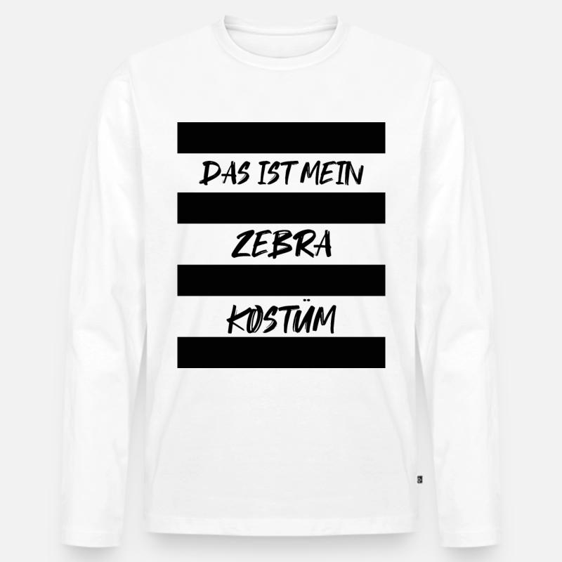Das Ist Mein Zebra Kostüm - Männer Premium Bio Langarmshirt - Weiß