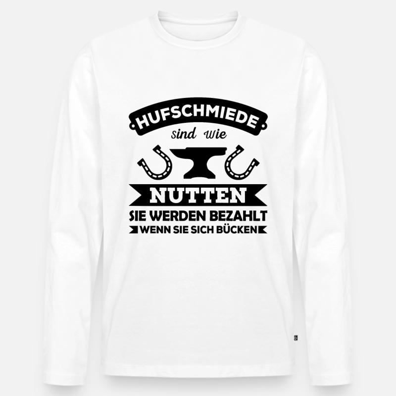 Hufschmied Beruf Spruch Geschenk - Männer Premium Bio Langarmshirt - Weiß