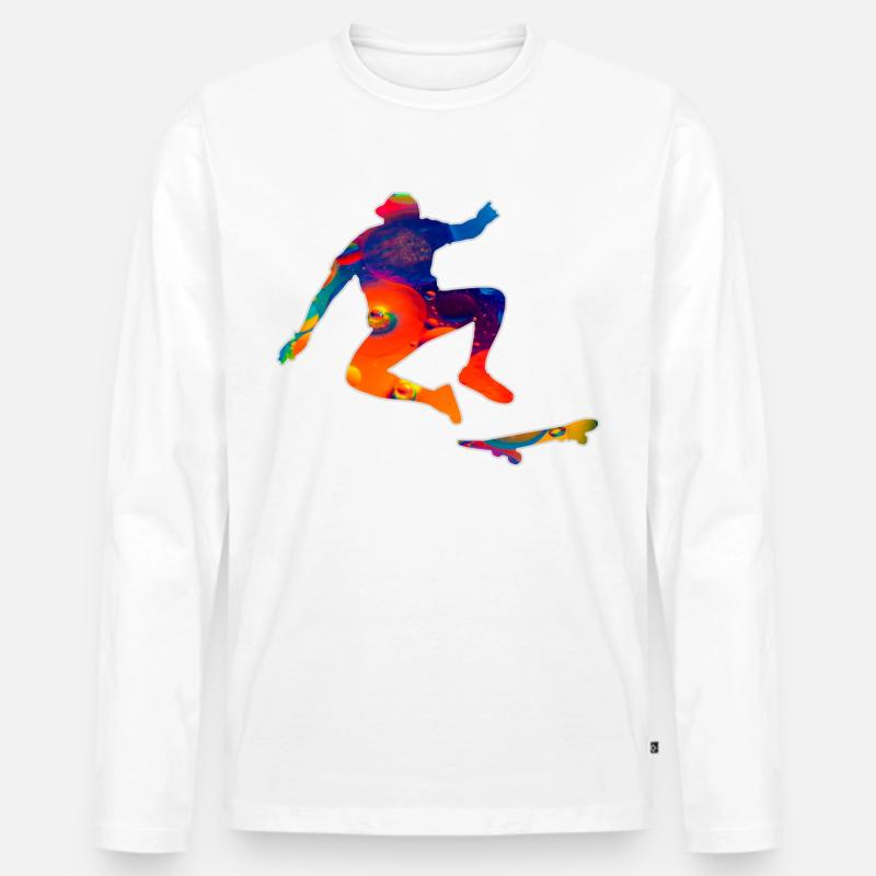 Skateboard - Männer Premium Bio Langarmshirt - Weiß
