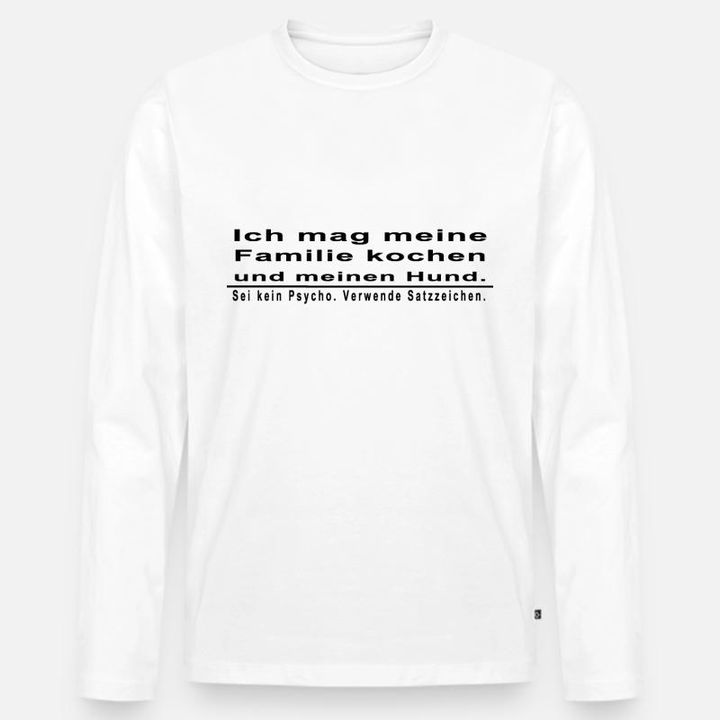 Satzzeichen - Männer Premium Bio Langarmshirt - Weiß