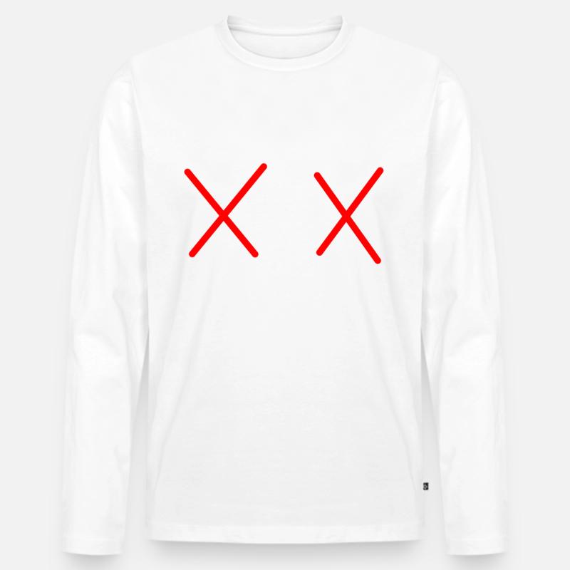 hands off weiss - Männer Premium Bio Langarmshirt - undefined