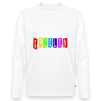 will nur spielen weiss - Männer Premium Bio Langarmshirt - Weiß - Vorne - Nico (187cm)