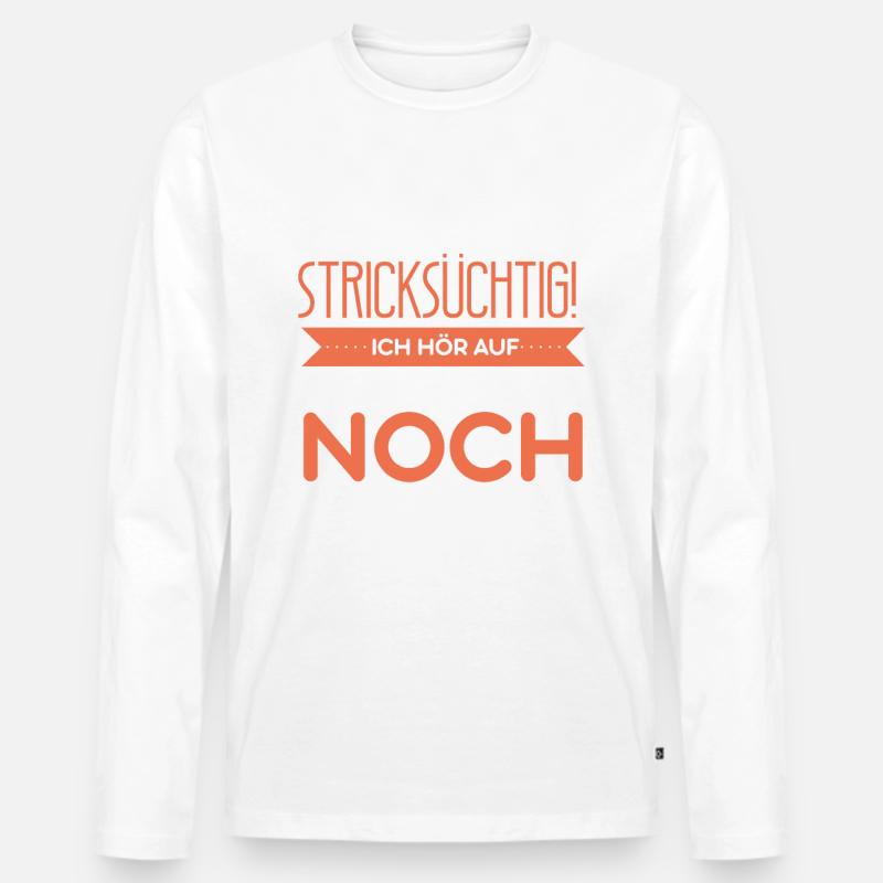 Stricken Stickerin Schneiderin Geschenkidee - Männer Premium Bio Langarmshirt - Weiß