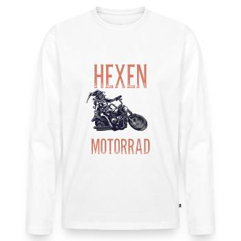 Motorrad Motorräder Bikerin Geschenkidee - Männer Premium Bio Langarmshirt - Weiß - Vorne - Nico (187cm)