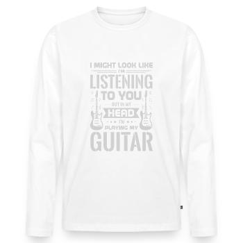 Guitar Design for a Guitar player - Men's Premium Organic Long Sleeve Shirt - white - Front - Nico (187cm)