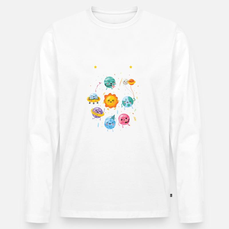 Kosmos Astronauten Geschenk - Männer Premium Bio Langarmshirt - Weiß