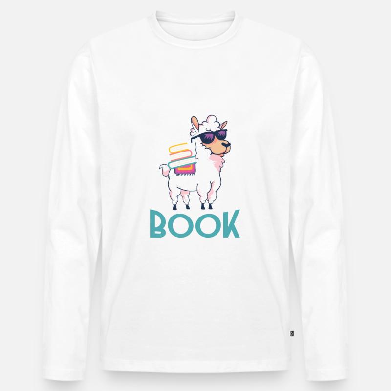 Lesen Leser Leserin Design - Männer Premium Bio Langarmshirt - Weiß