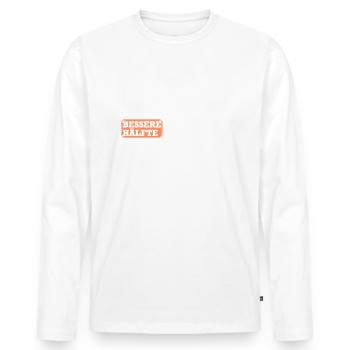 bessere haelfte rechts weiss - Männer Premium Bio Langarmshirt - Weiß - Vorne - Nico (187cm)