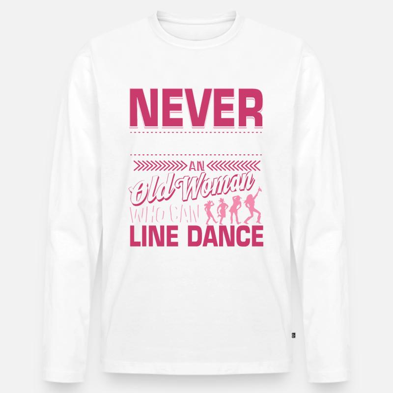 Linedance Western Riverdance Tanzen Geschenkidee - Männer Premium Bio Langarmshirt - Weiß