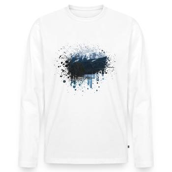 Mountain - Mountains - Men's Premium Organic Long Sleeve Shirt - white - Front - Nico (187cm)