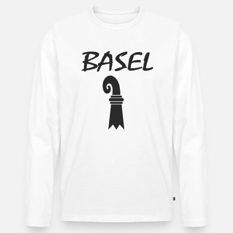 Baselerstab - Männer Premium Bio Langarmshirt - Weiß