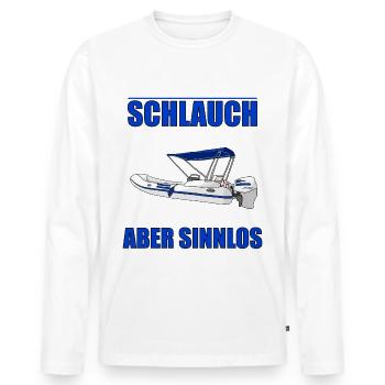 Ein leben Ohne Boot Schlauchboot - Männer Premium Bio Langarmshirt - Weiß - Vorne - Nico (187cm)