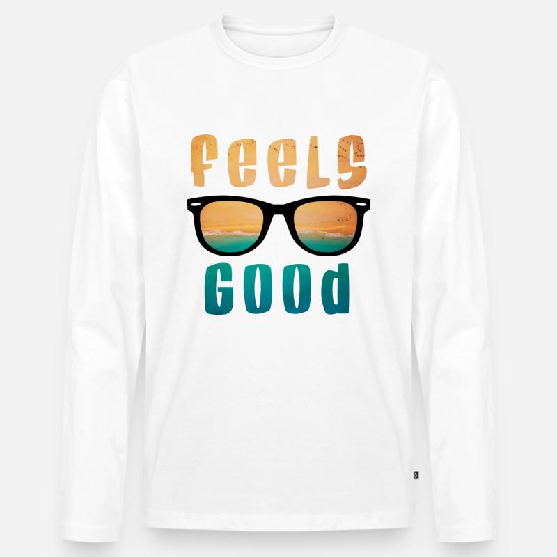 Feels good - Männer Premium Bio Langarmshirt - Weiß