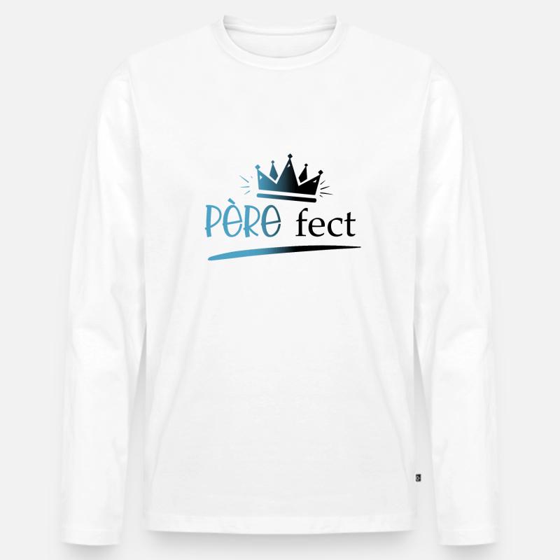 Vater fect - Männer Premium Bio Langarmshirt - Weiß