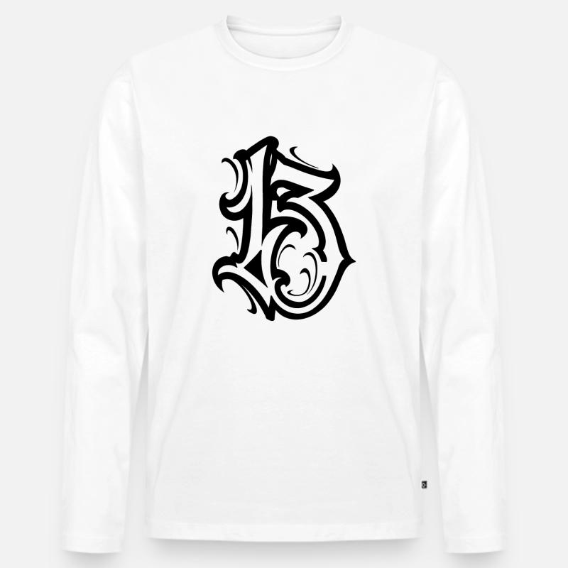 13 - Männer Premium Bio Langarmshirt - Weiß