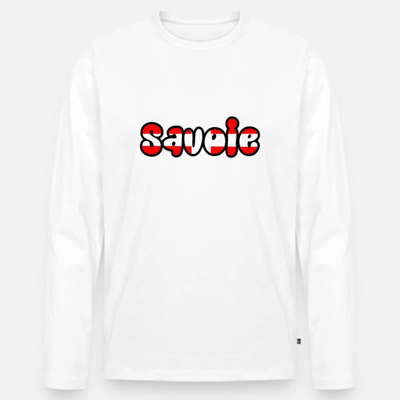 73 Savoyen - Männer Premium Bio Langarmshirt - Weiß