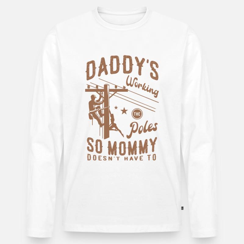 Linme Lustig - Männer Premium Bio Langarmshirt - Weiß