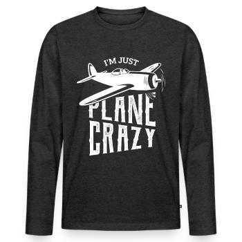 Modellbau Modellflieger - Männer Premium Bio Langarmshirt - Anthrazit meliert - Vorne - Nico (187cm)