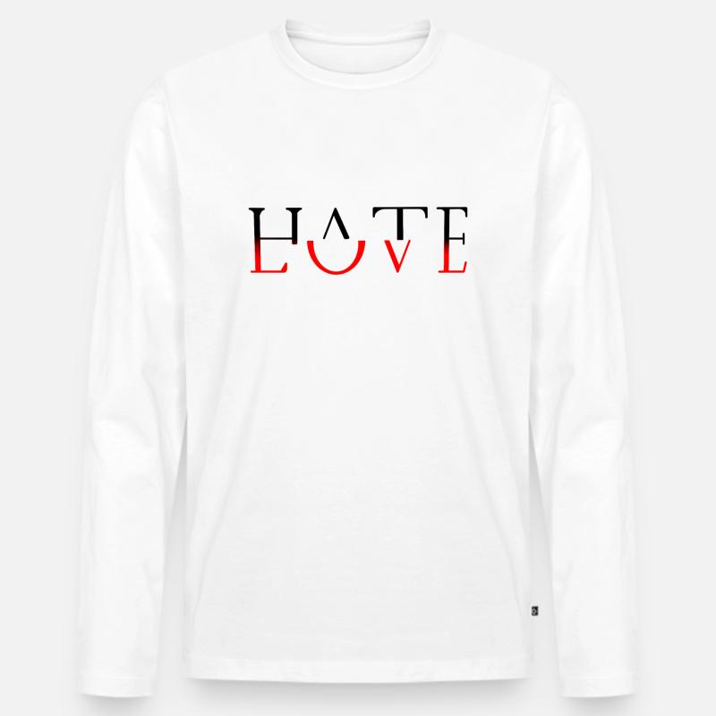 Hate Love - Men's Premium Organic Long Sleeve Shirt - white