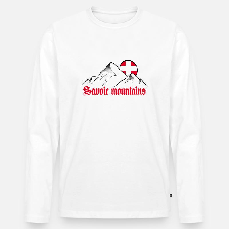 Savoyer Gebirge - Männer Premium Bio Langarmshirt - Weiß
