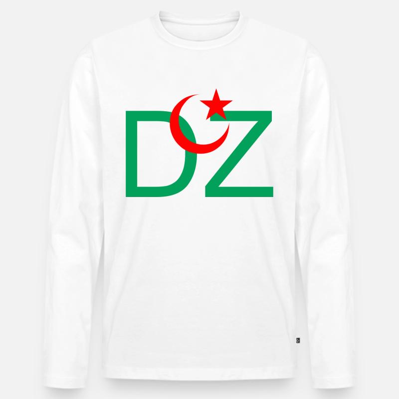 DZ Algerien - Männer Premium Bio Langarmshirt - Weiß