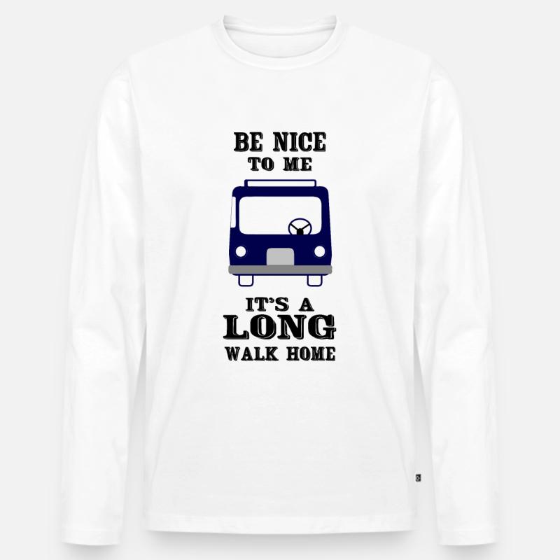 Busfahrer - Männer Premium Bio Langarmshirt - Weiß