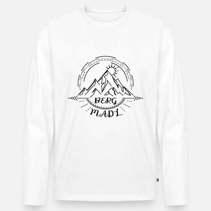 Berg Madl - Männer Premium Bio Langarmshirt - Weiß