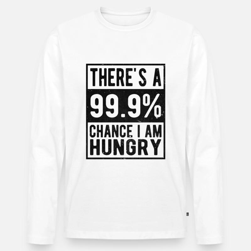 Hungrig lustig - Männer Premium Bio Langarmshirt - Weiß