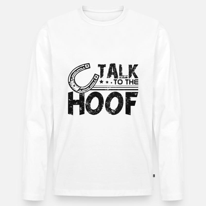 Rede mit dem Huf - Männer Premium Bio Langarmshirt - Weiß