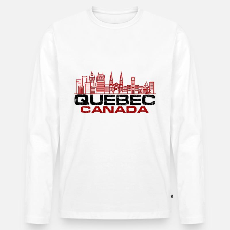 Quebec skyline - Männer Premium Bio Langarmshirt - Weiß
