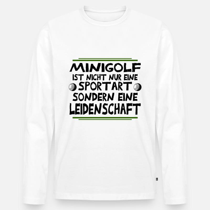 Minigolf Leidenschaft - Männer Premium Bio Langarmshirt - Weiß