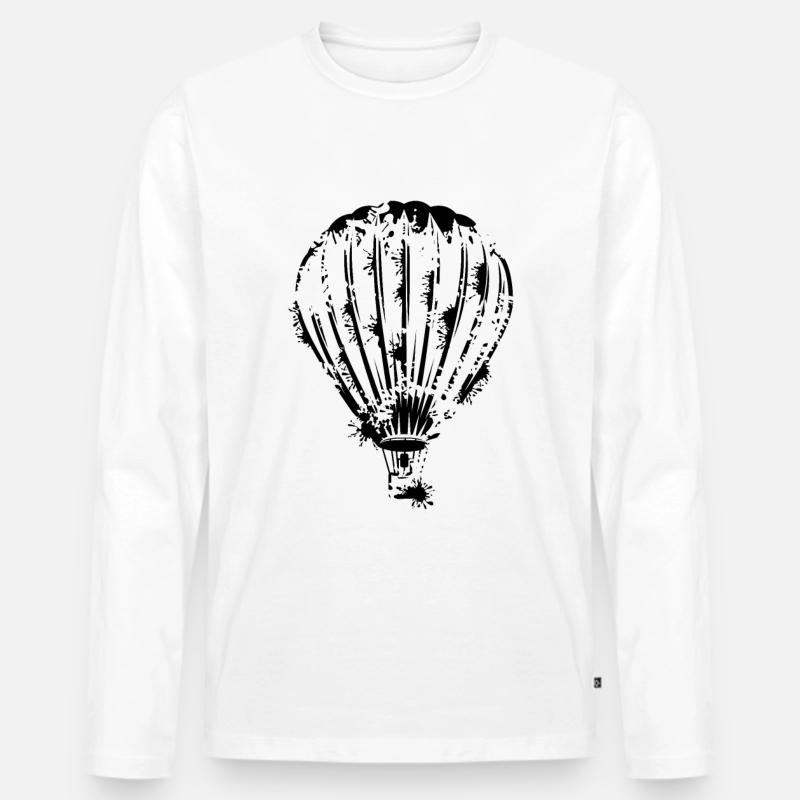 Heißluftballon Design - Männer Premium Bio Langarmshirt - Weiß