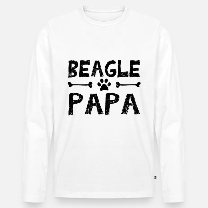 Beagle herrchen - Männer Premium Bio Langarmshirt - Weiß