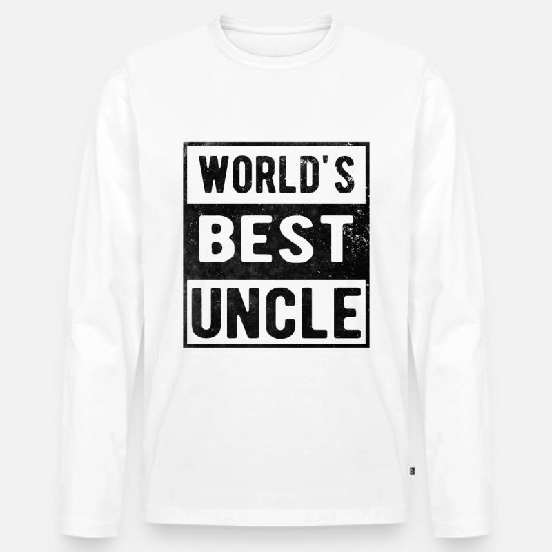 Welt bester Onkel - Männer Premium Bio Langarmshirt - Weiß