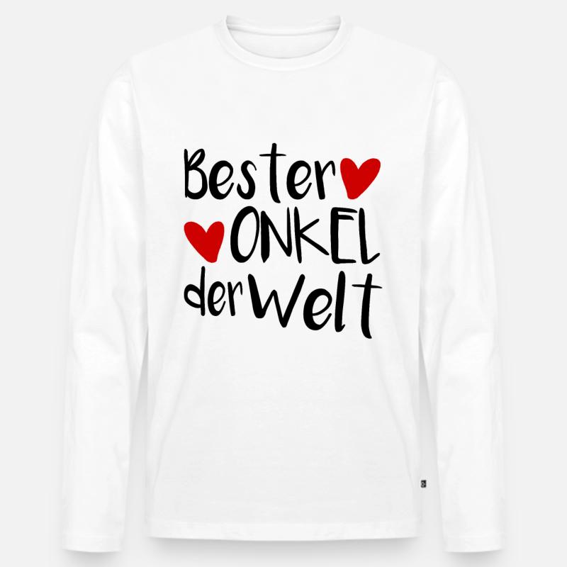 Bester Onkel - Männer Premium Bio Langarmshirt - Weiß