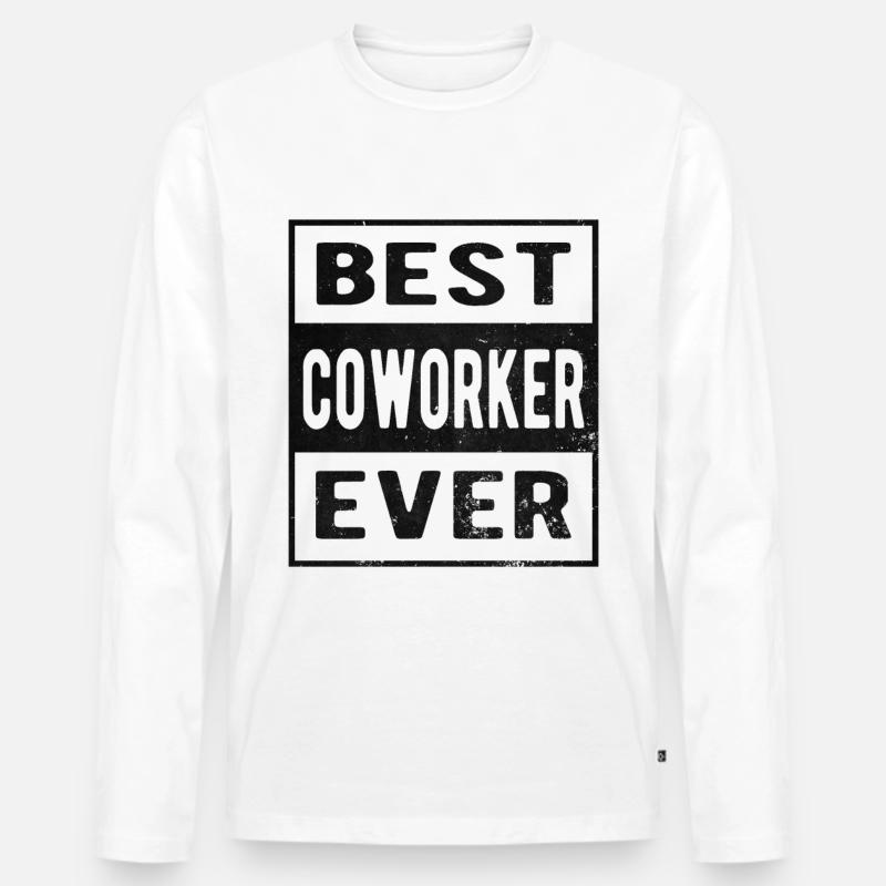 Bester Mitarbeiter - Männer Premium Bio Langarmshirt - Weiß