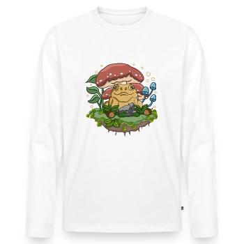 A Piece of Cottagecore - Men's Premium Organic Long Sleeve Shirt - white - Front - Nico (187cm)